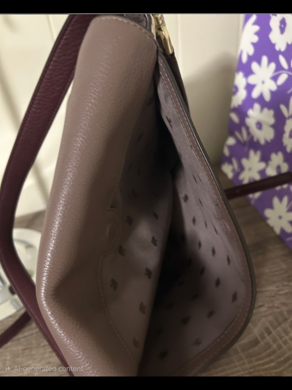 kate spade taupe and cream crossbody saddle bag - Picture 6 of 10